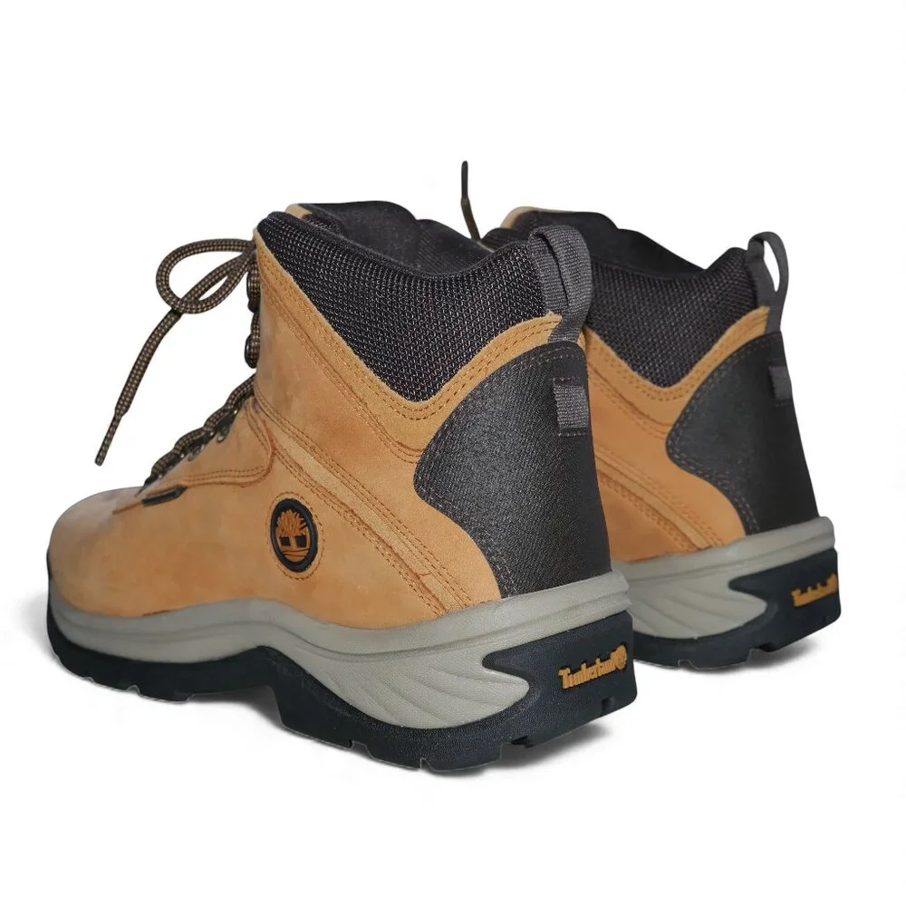 Timberland Mens Waterproof Mid Hiking Boots Size 13 Wheat Nubuck White Ledge NEW